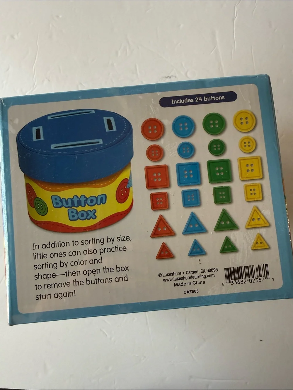 NWT Lakeshore Button Size-Sorting Box — Blue & Yellow